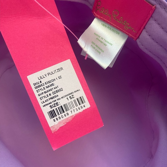 Women’s Purple Lilly Pulitzer Lilac Freesia Mermaid Printed Bucket Hat One Size - Picture 8 of 10
